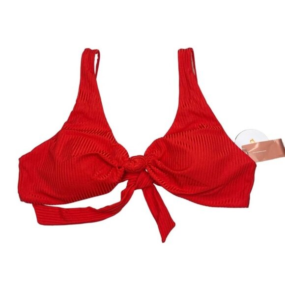 NWT PQ SWIM Calypso Drew Knot Tie Bikini Top Sz 14 - Picture 7 of 9